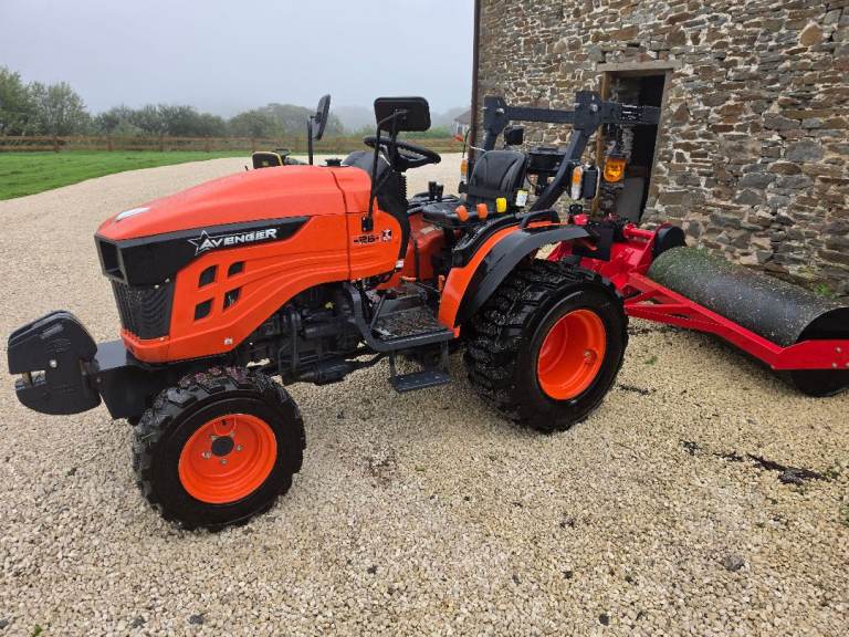 Avenger 26 Tractor with flail and roller. ONLY 30 HOURS