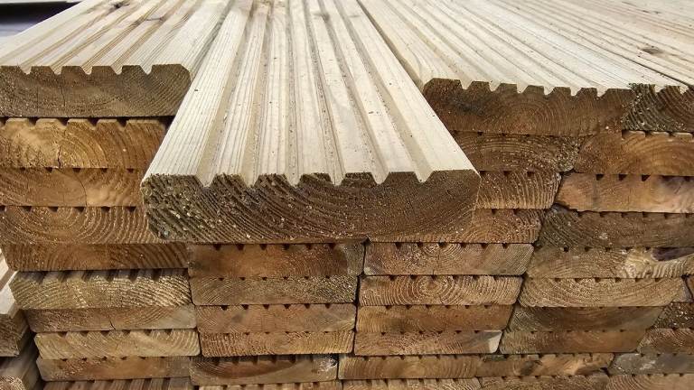 💥 Decking Boards 125mm X 30mm Pressure Treated Green