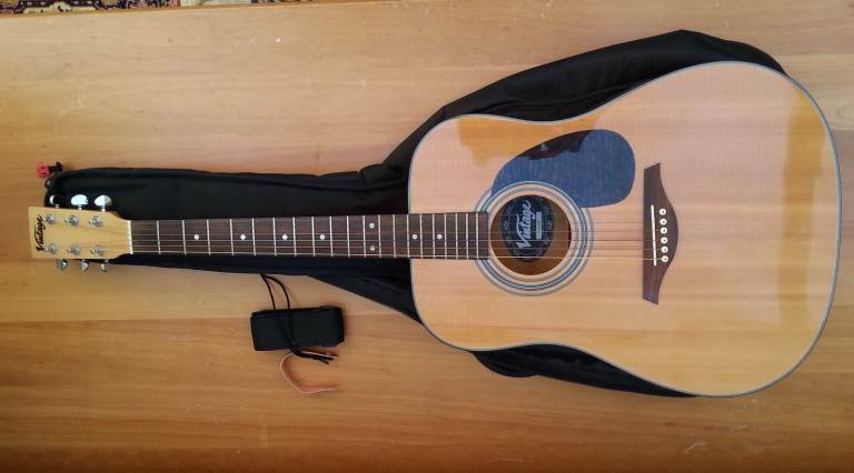 Vintage V400MP Acoustic Guitar with Soft Case – As new Condition