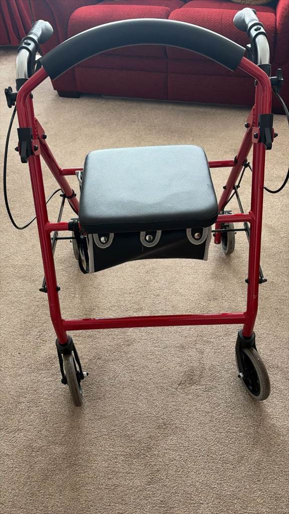 ROMA MEDICAL Red Rollator Walker with Seat – As Good As New