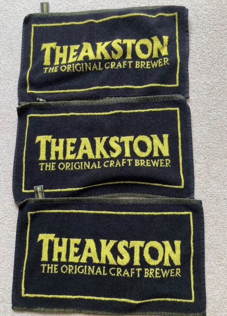 3 x Theakston Beer Bar Towels Original Brewer Unused