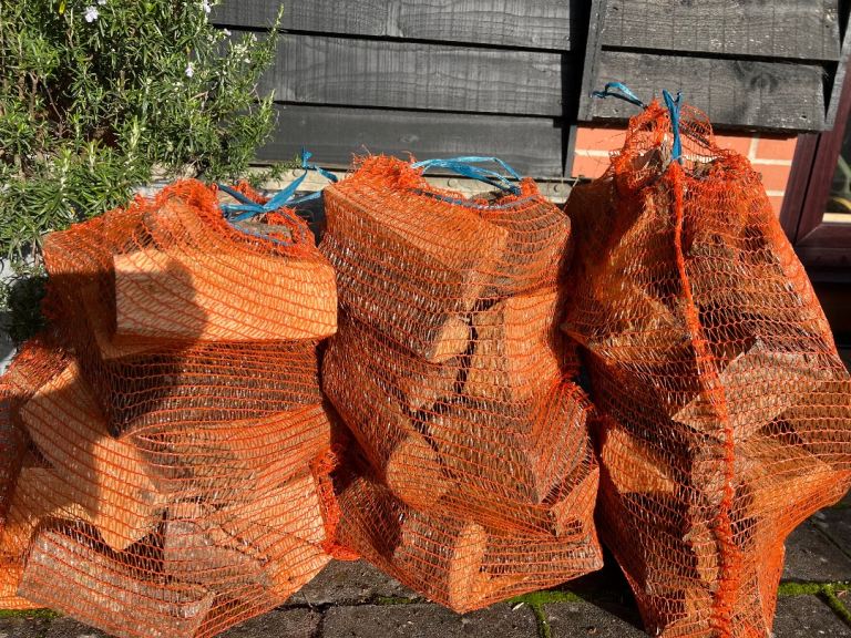 Log Wood Bags Seasoned & Ready To Burn for Stove Woodburning Fires