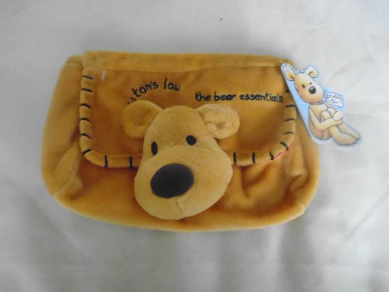 Child Newton's Law soft plush toilet bag only, new with tag, toiletries pens toys