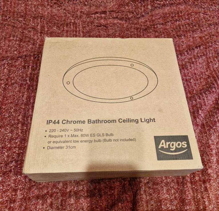 New Argos Chrome Bathroom Ceiling Light
