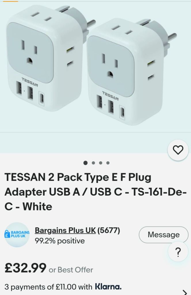 Charger Adapter Plug Tessan Brand New 