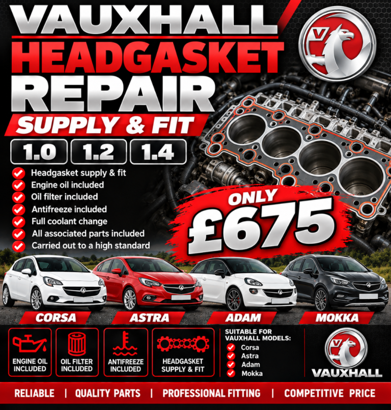 vauxhall Headgasket Repair supply and fit £675 corsa, astra, adam, zafira, mokka, meriva
