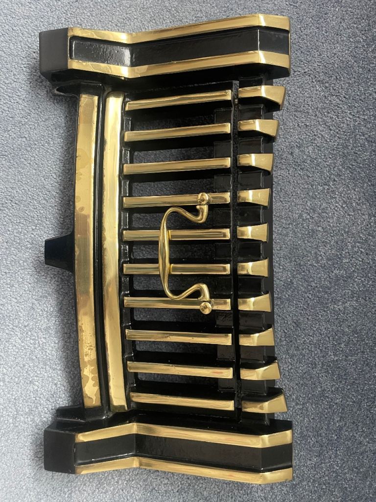 Pending - Black and Brass Fireplace Fret for open gas living flame fire - Good Condition