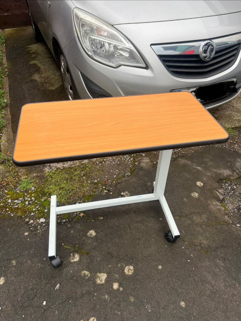 Hospital Table/Over Bed Table with Wheels