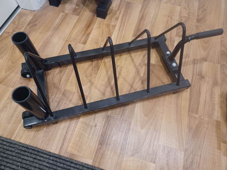OLYMPIC  BARBELL &OLYMPIC BUMPER WEIGHTS PLATES TOASTER STORAGE RACK