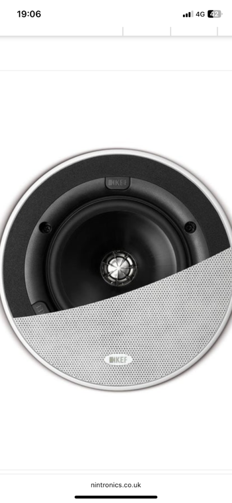 KEF Ci series professional speaker x 4 with high quality cables