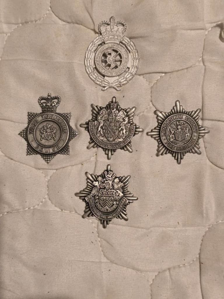 UK Emergency Services Insignia Badges - Police, Fire & Ambulance Collectibles