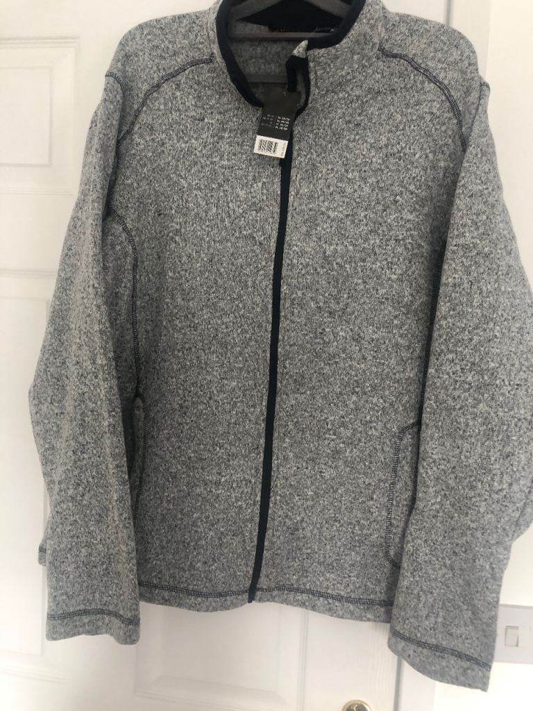 New Men's Grey Fleck Zip-Up Jacket XL 56/58