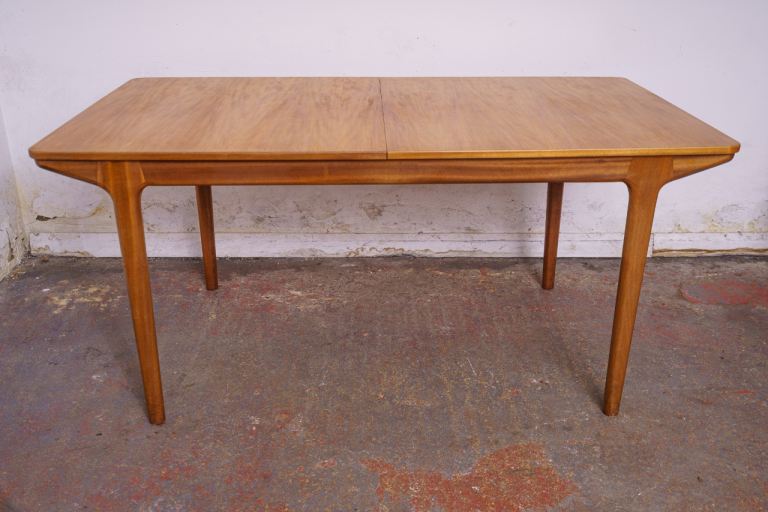 McIntosh mid-century teak double extending dining table with 6 chairs 