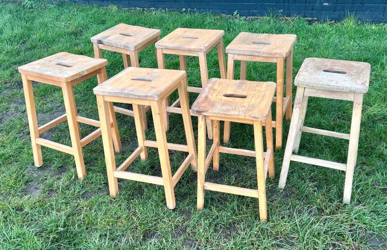 7 vintage school lab stools seating wooden vintage kitchen bar antique retro