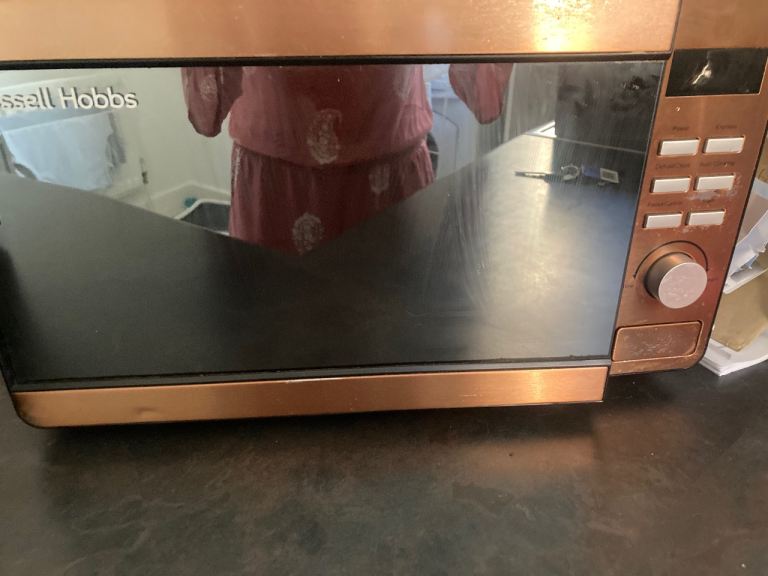 Russell Hobbs Microwave and Toaster Set – Copper & Silver, Good Condition