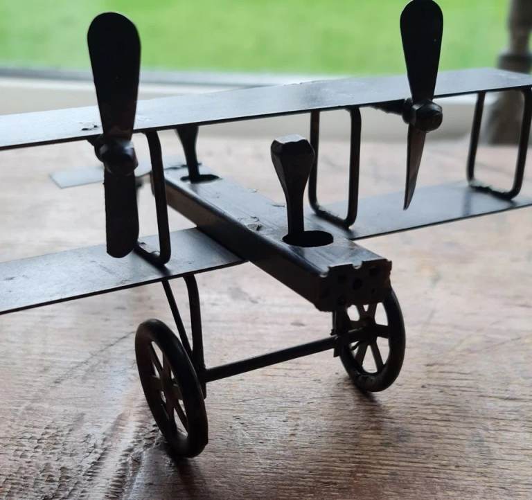 Vintage Millatary WW1 RAF Metal Bi-plane