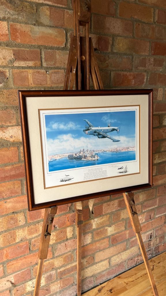 Timothy O’Brien Signed Maltese Shackleton Aviation Print – Framed & Glazed  