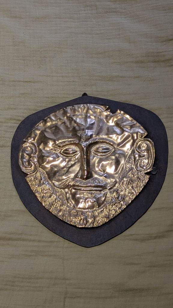 Gold-plated replica of the ancient Greek Death Mask of Agamemnon
