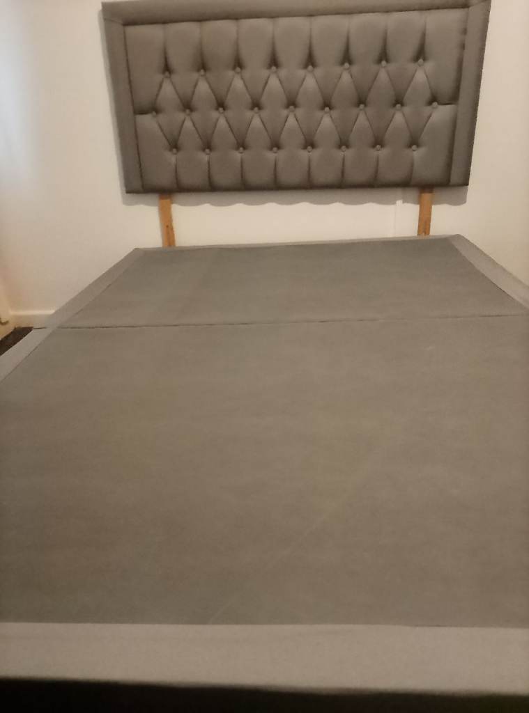double grey divan bed set with cool touch 2000 pocket mattress