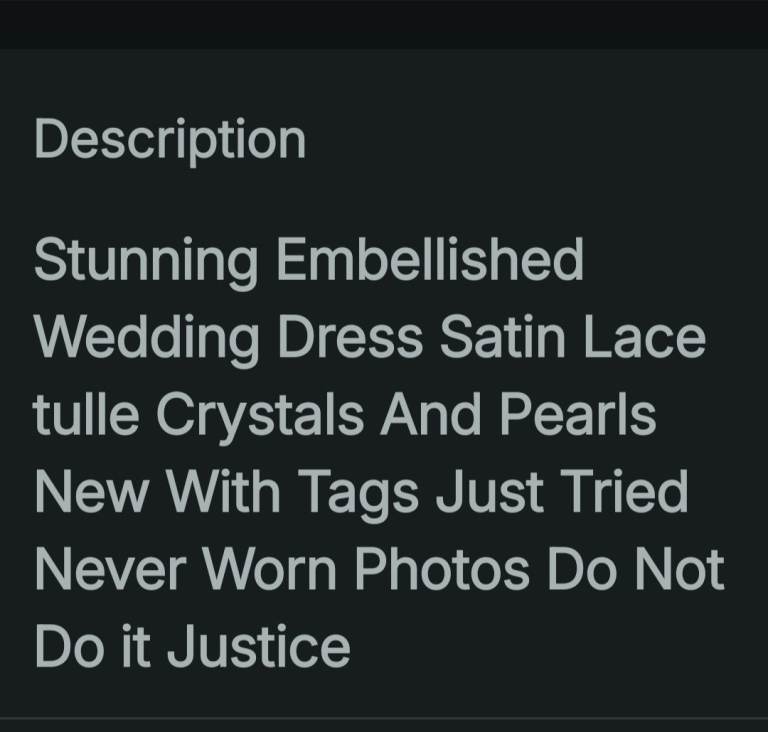 HEBEOS Embellished Wedding Dress Size 28 – New With Tags
