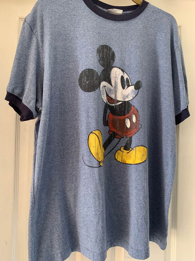 Walt Disney World Blue Mickey Adult T Shirt Size Large IP1