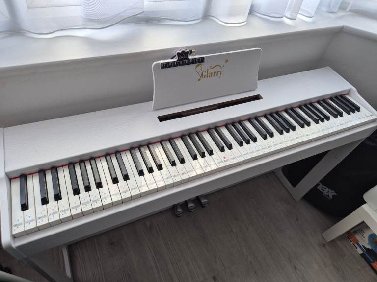 White Wooden Stand for Glarry Digital Piano
