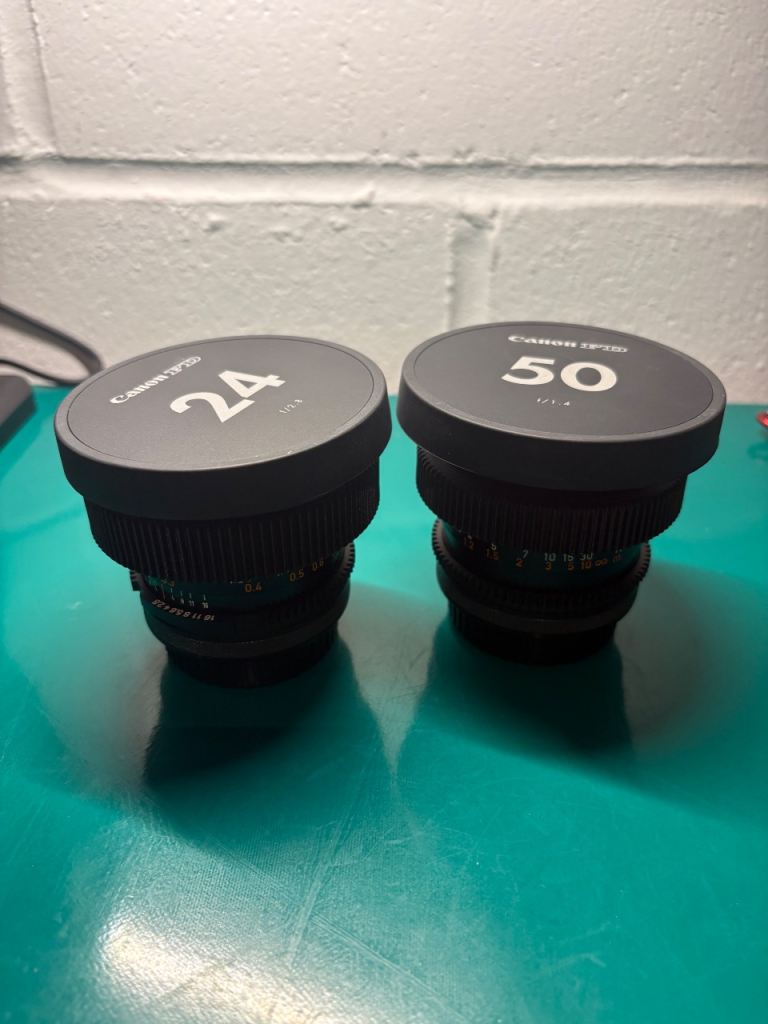 2x CANON FD CINE - 24mm 2.8 and 50mm 1.4 Cine Mod - EF Mount (Simmod) 