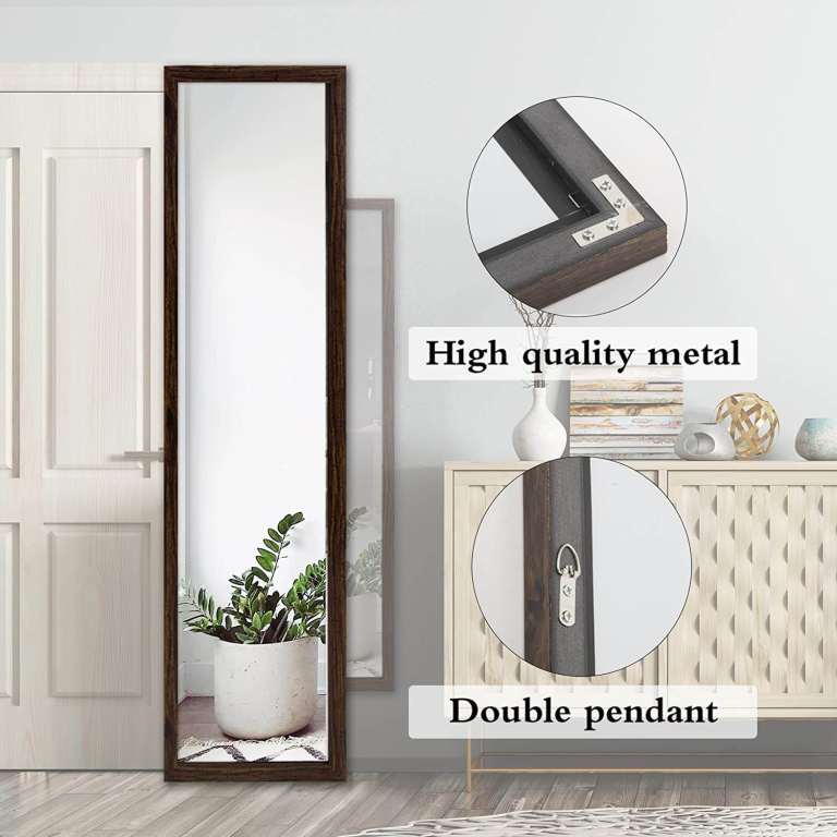 Full Length Mirror Wall Mounted or Door Mounted, Shatter Proof - 120 x 30 cm