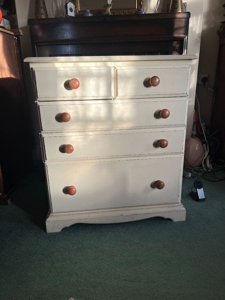 Annie sloan solid pine panes two tone chest of drawers 