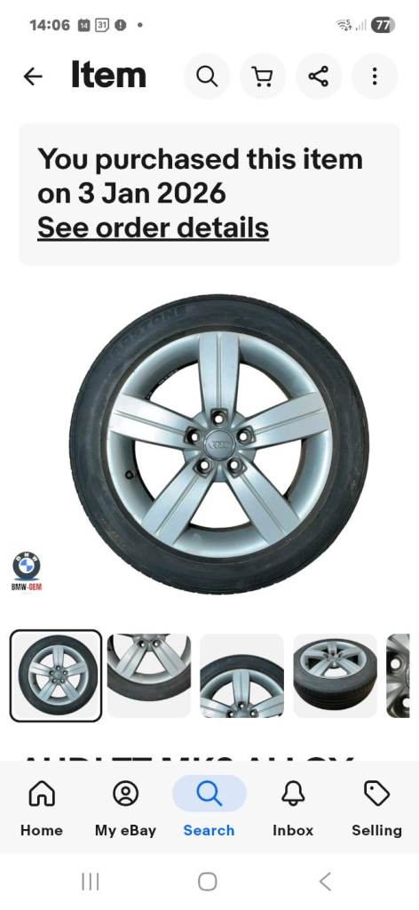 Wheel for Audi tt quattro mk2 2.0 tdi