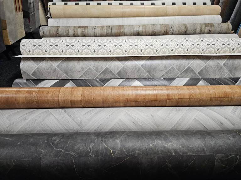 Various New Vinyl Flooring Rolls - Different Patterns & Colours Free Delivery