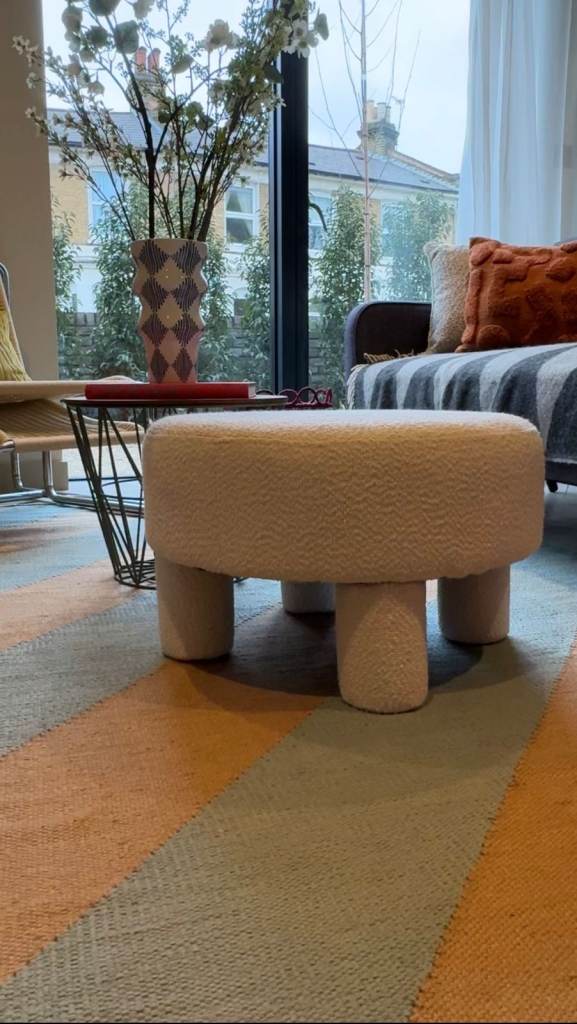 Habitat Lana boucle footstool - SOLD