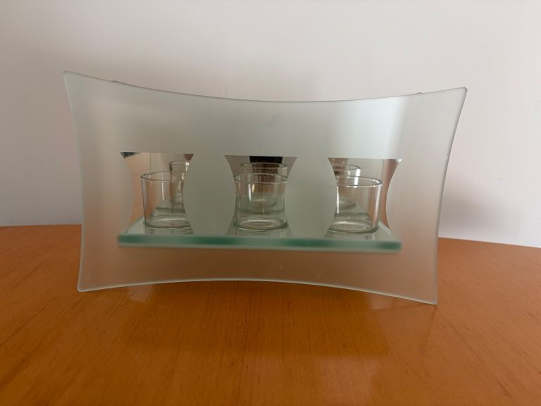 3 candle mirrored wall sconce. 