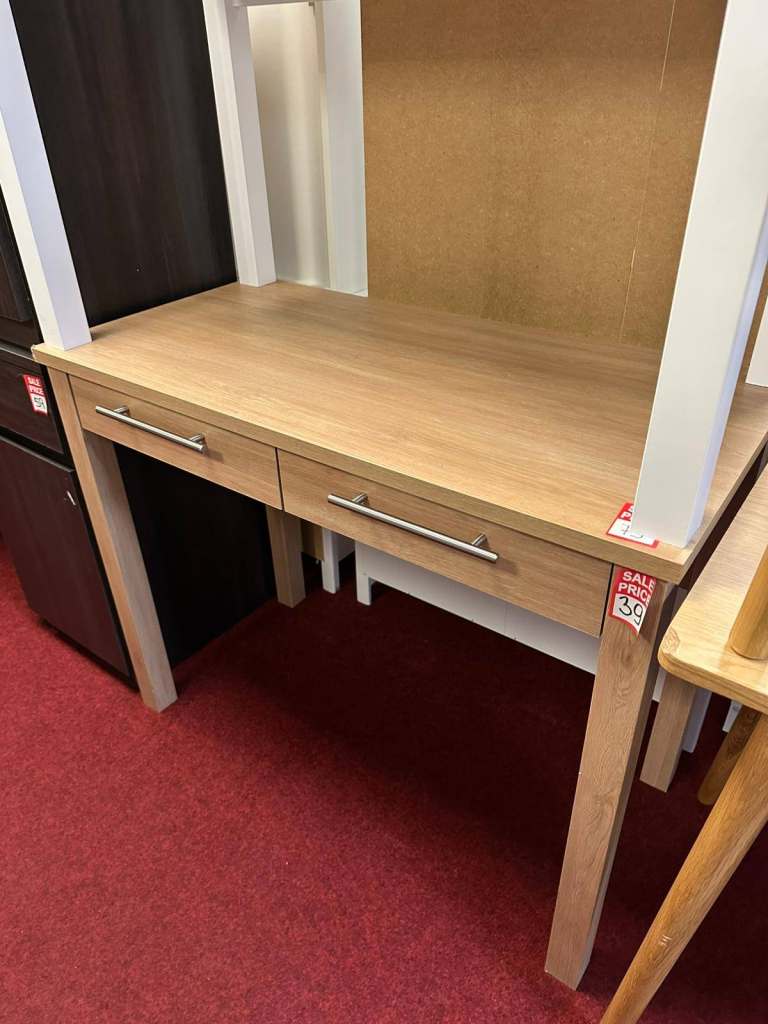 Brisbane 2 Drawer Desk - Oak Effect