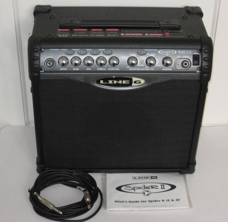 LINE 6 Spider II 15W Amp, electric guitar amplifier, like new