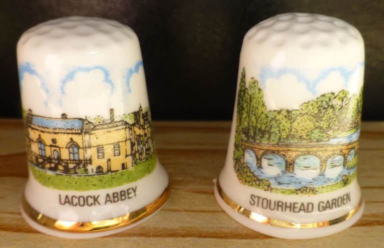 Two thimbles of National Trust properties in Wiltshire