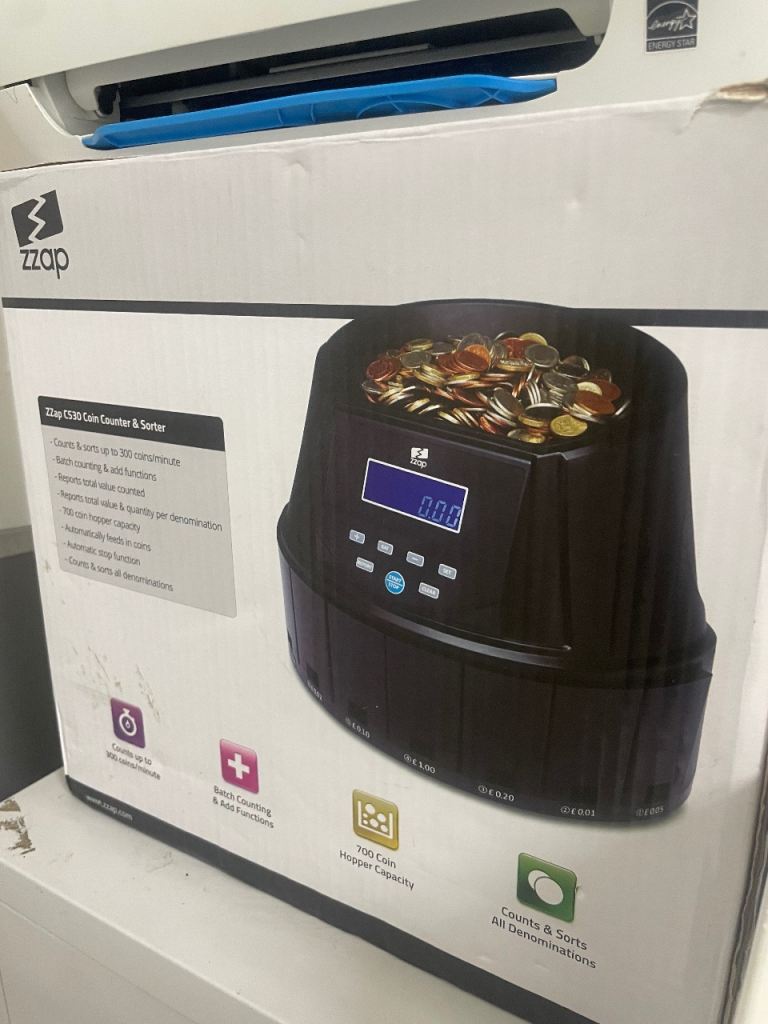 Zzap Coin Counter & Sorter – New in Box