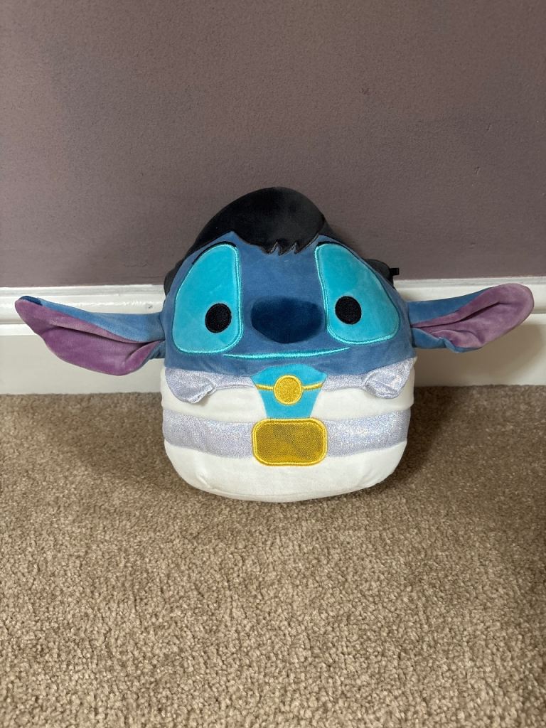 Disney Stitch Squishmallow Plush – Blue Fabric Toy, Good Condition