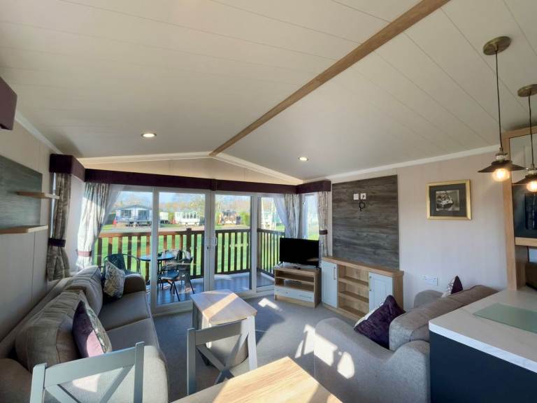 2024 Swift Bordeaux 38x12 Static Caravan with Side Decking at Abbots Salford Holiday Park