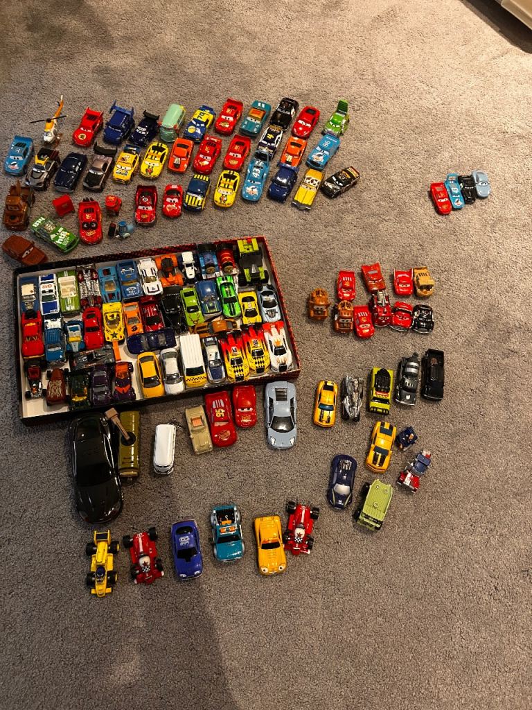 Over 100 cars including from the CARS movie