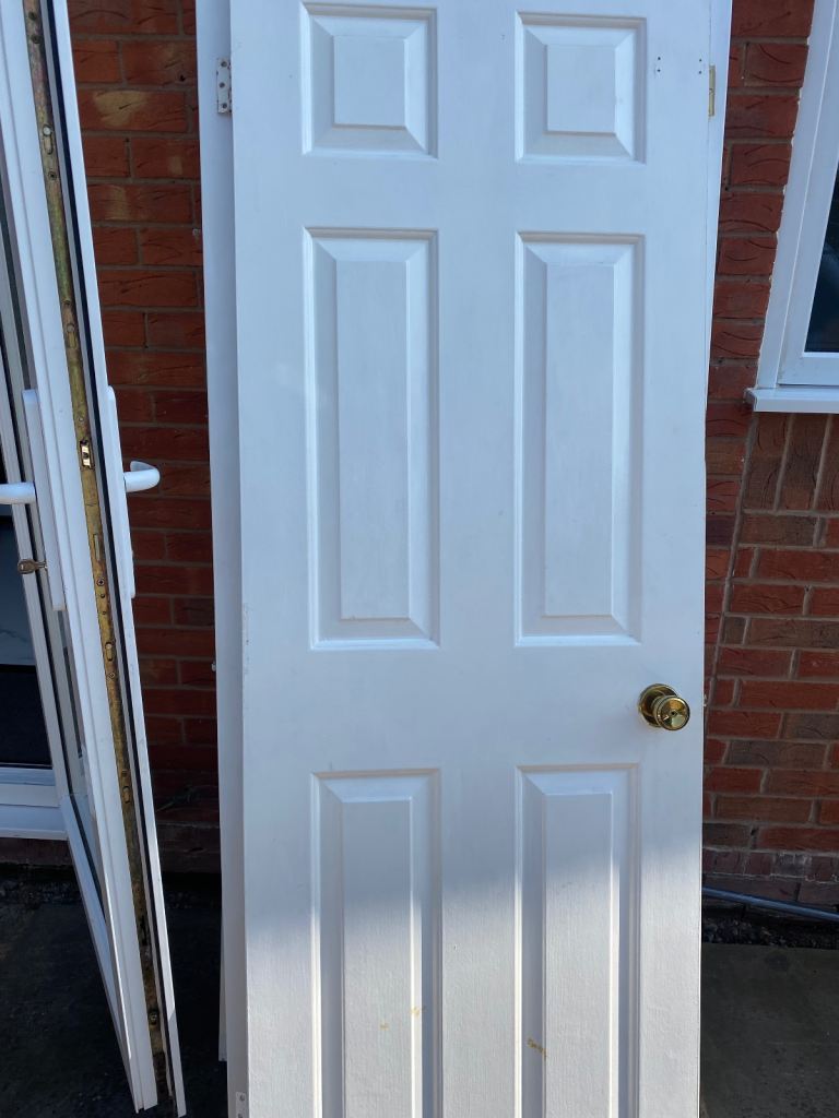 6 panel internal wooden door white 