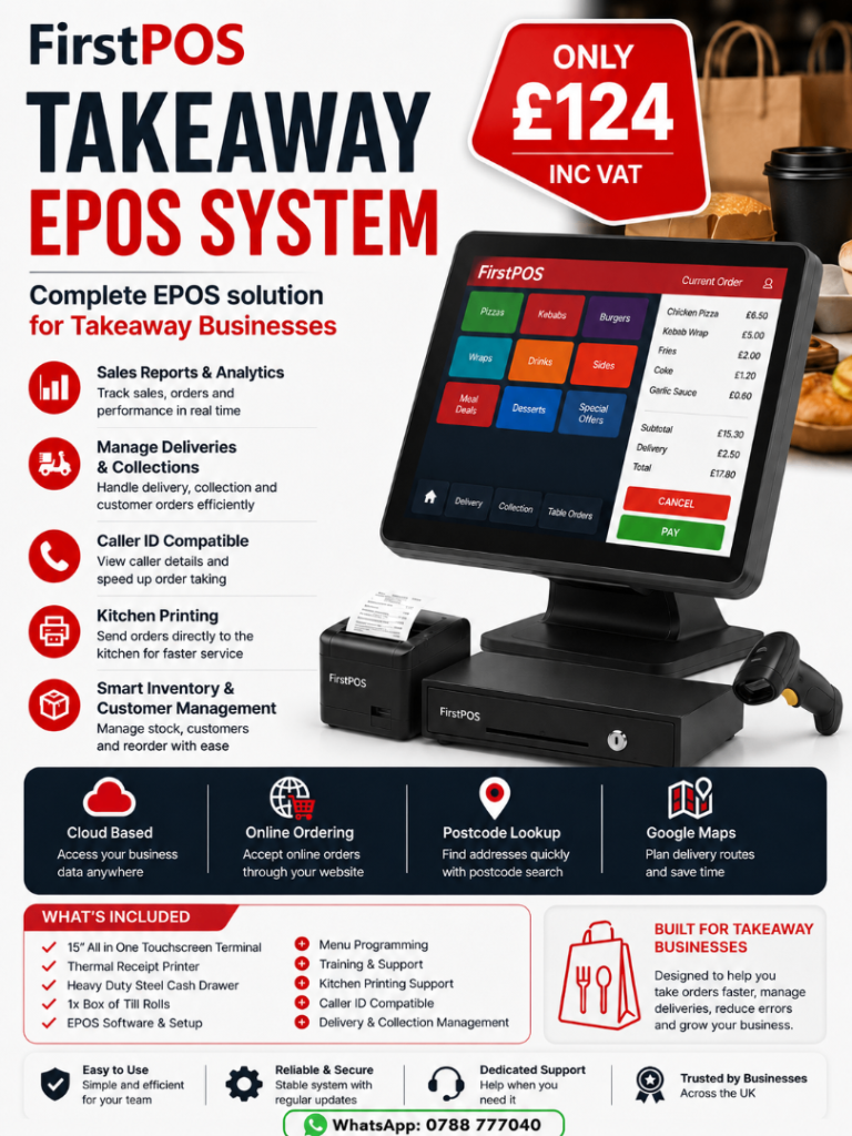 15 Inch Touchscreen EPOS System for Takeaway Businesses
