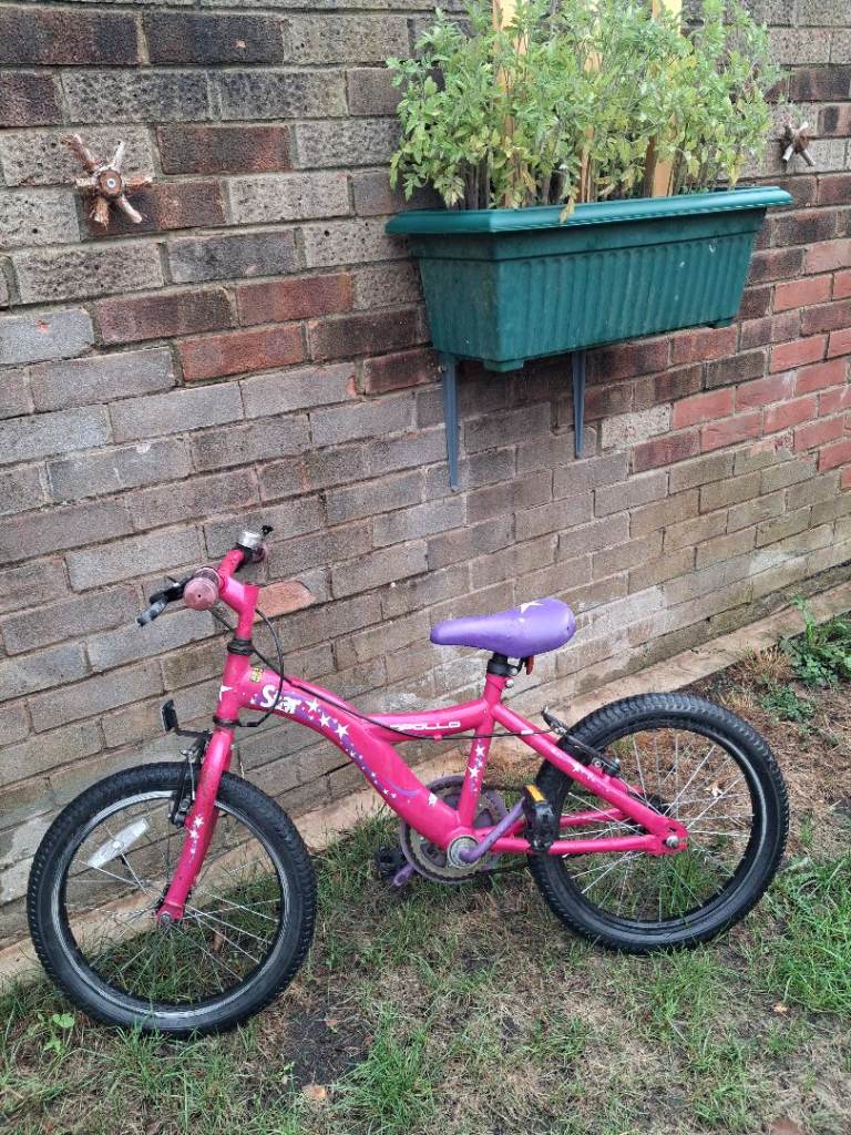 Pink Kids Bike with Purple Seat – Good Condition