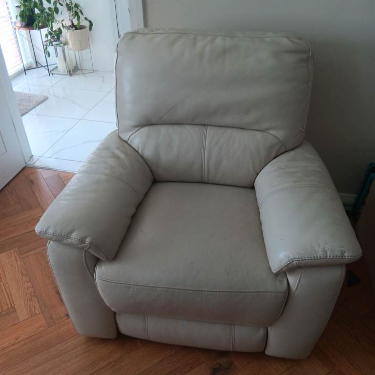 Leather electric recliner and 3 seater sofaa
