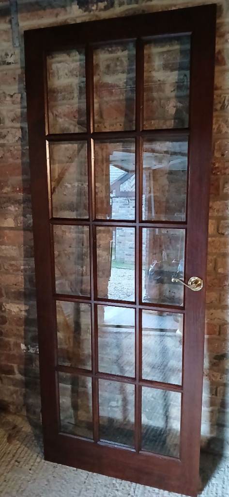 Internal dark wood glass doors
