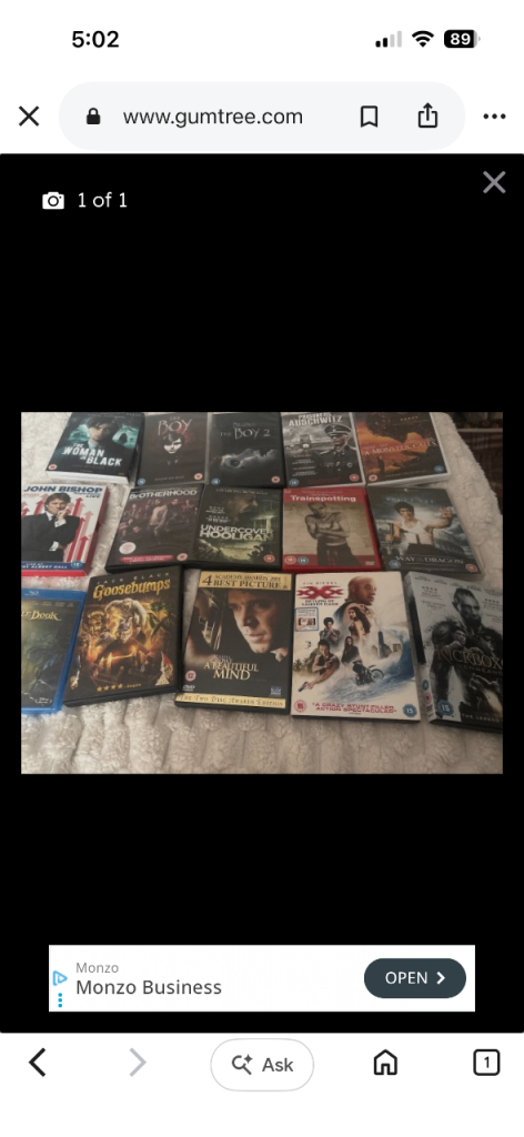 Job lot  DVD and Blu-ray Film Bundle – Good Condition