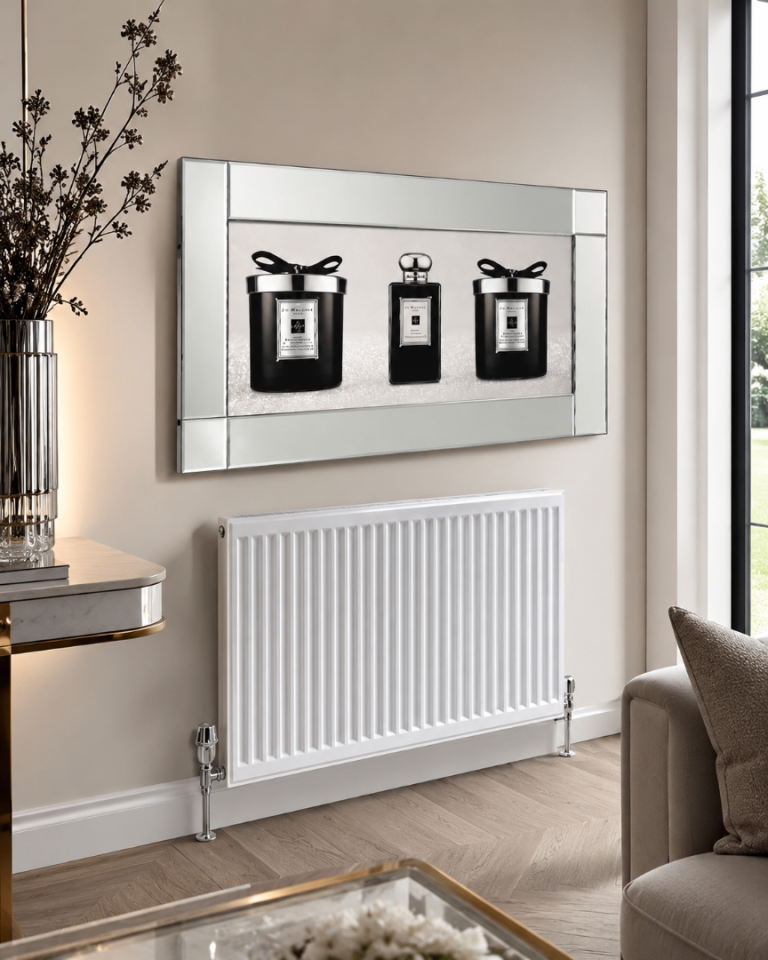 Luxory Mirrored Joe Malone Perfume Candled Wall Art & Frame 