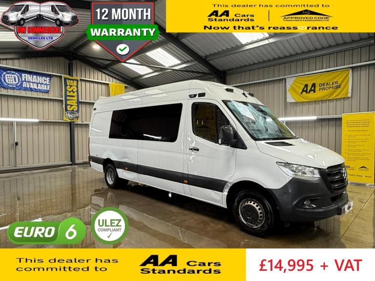 2019 19 Reg Mercedes Sprinter 516CDI 9 Seater Crew Van Minibus 79K Miles + VAT