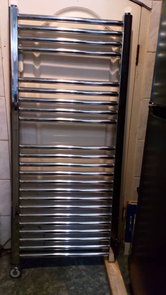 Chrome Towel Radiator Electric 300W 110x50cmthermostat