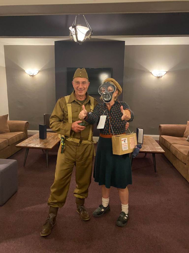 Army Home Guard fancy dress for a m. Included are revolver hand grenade and Spectacle's